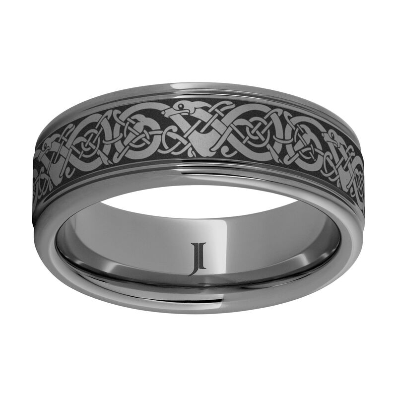 Men's Viking & Tungsten Carbide & Tungsten Carbide Wedding Ring (8mm) image number null